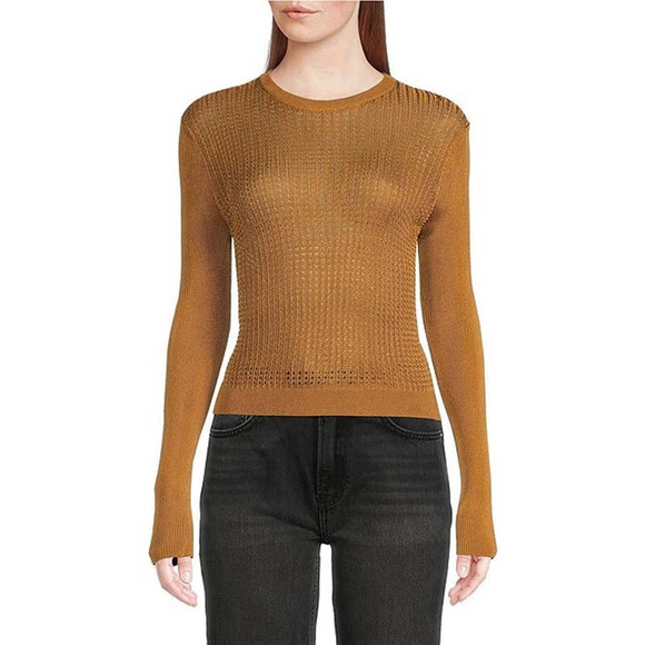 Free People Sweaters - NWT Free People Tiger Eye H2O Crew Neck Pullover Spring Silk Crop Sweater